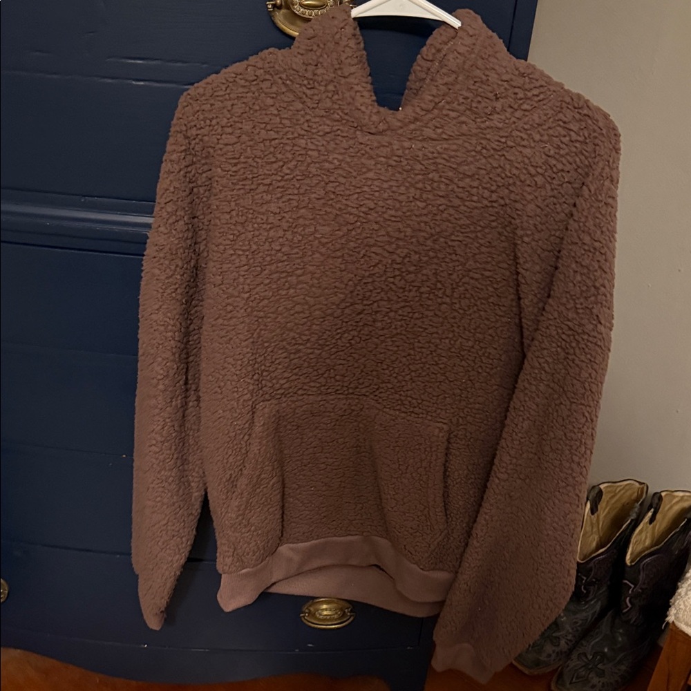 American Eagle Outfitters Brown Sherpa Hoodie